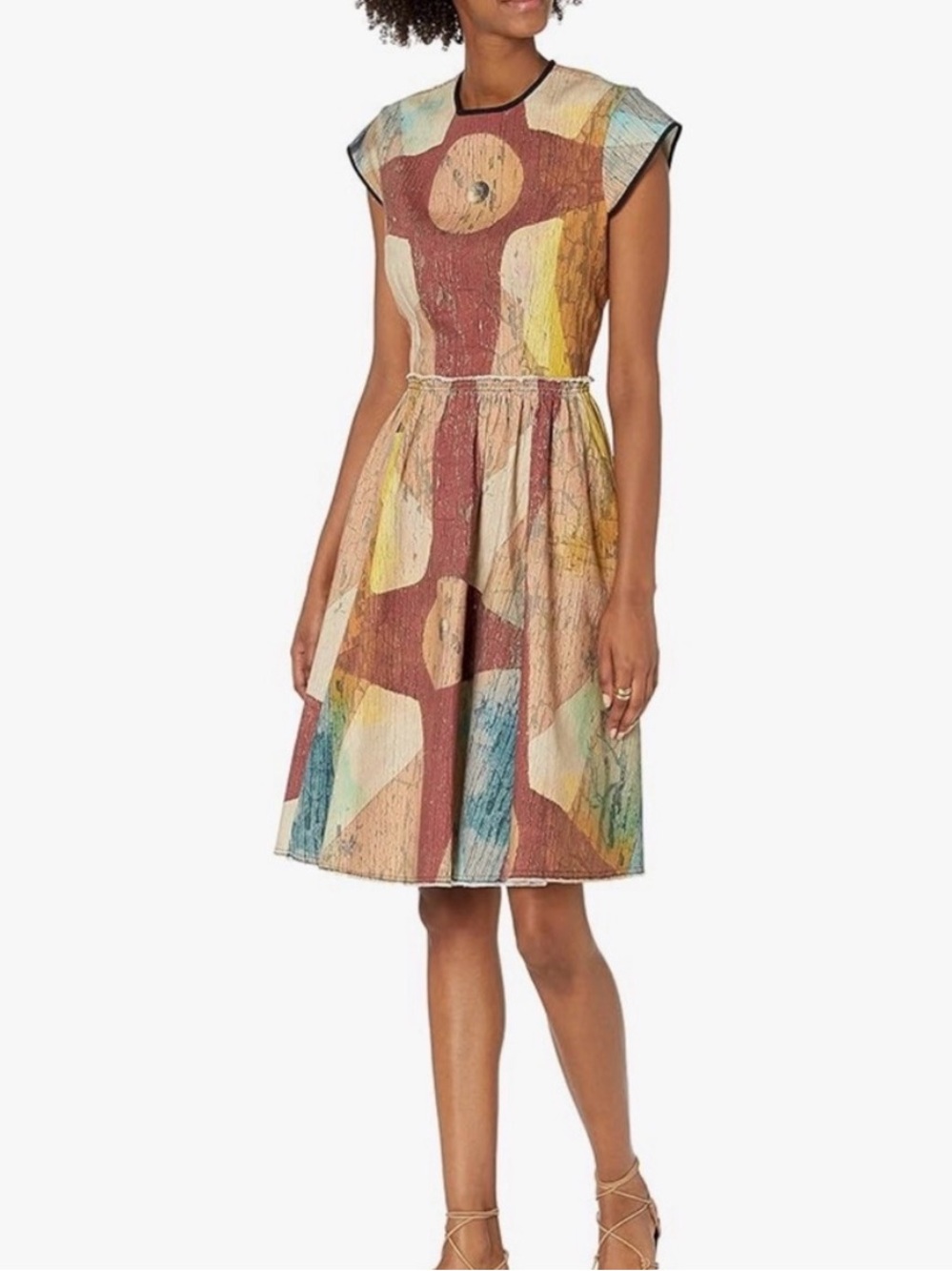 MAKING THE CUT Winning Look Gary's Dress Beige Burgundy Paint Medium NWT